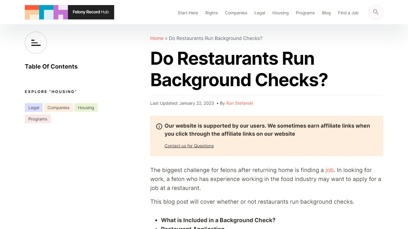 Do Restaurants Run Background Checks? | Felony Record Hub