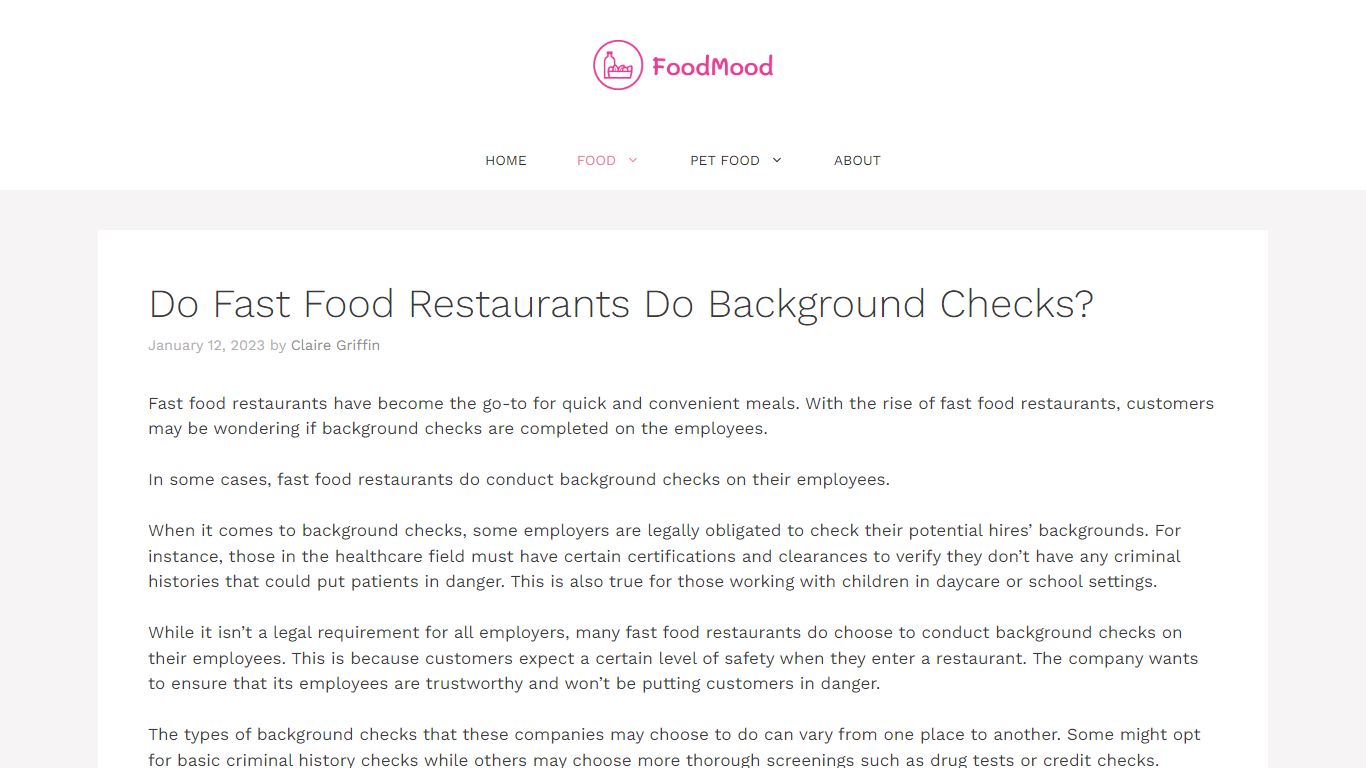 Do Fast Food Restaurants Do Background Checks? - FoodMood